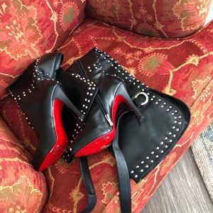Christian Louboutin leather studded over the knee
